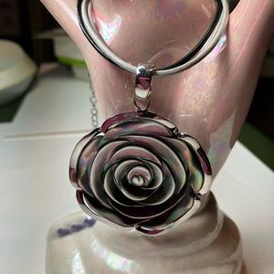 Pendant Craved Mother of Pearl with Sterling Silver